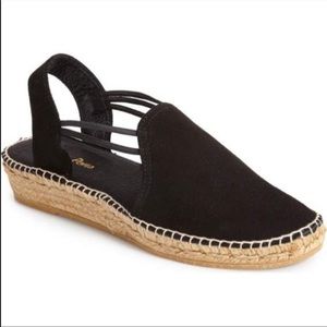 Nuria sz 8 black Suede espadrilles Sandal x Toni Pons